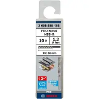 Bosch Forets à métaux HSSG standard, DIN 338 1,2 x 16 x 38 mm 10pc
