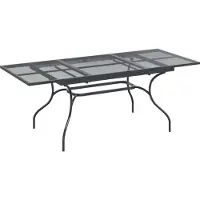 vidaXL Table à manger extensible en résille, anthracite, 212 x 90 x 76 cm, acier