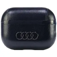 Audi Apple AirPods Pro 2 Leather Big Logo Housse de protection noire