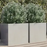 Prolenta Maison Exclusive - Lot de 2 bacs à plantes argentés 42 x 40 x 39 cm en acier inoxydable