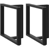 vidaXL Pieds de table de salle à manger en T 2 pcs. noir 80x35x(72-73) cm acier