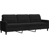 vidaXL Canapé à 3 places Noir 210 cm Velours