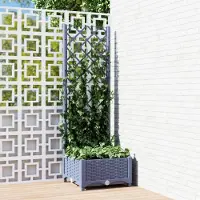 Prolenta Maison Exclusive - Jardinière avec treillis bleu-gris 40 x 40 x 121,5 cm PP