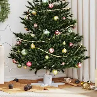 Prolenta Support de sapin de Noël, modèle exclusif, blanc, dimensions 50 x 50 x 15,5 cm, en acier