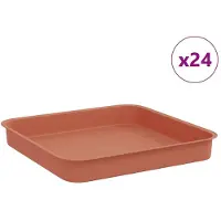 vidaXL Plateau à fleurs carré, 24 pièces, rouge brique, 15 x 15 x 2 cm