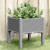Prolenta Maison Exclusive - Jardinière sur pieds, gris clair, 40 x 40 x 42 cm, PP