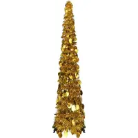 vidaXL Design Sapin de Noël Pop-Up artificiel Golden 120 cm PET - Sapins de Noël artificiels 2025 Nouveau6701912 1parcel