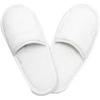 The One Towelling - Chaussons pour enfants, couleur unie, coton LT5443 (30 EU - 35,5 EU) (blanc)