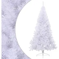 Prolenta Maison Exclusive - Demi-sapin de Noël artificiel avec support, blanc, 240 cm, PVC