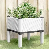 Prolenta Maison Exclusive - Jardinière sur pieds, blanche, 40 x 40 x 42 cm, PP
