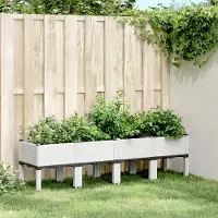 Prolenta Maison Exclusive - Jardinière sur pieds, blanche, 160 x 40 x 42 cm, PP