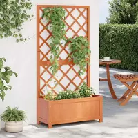 Prolenta Maison Exclusive - Treillis de jardin avec jardinière, marron, 70 x 30 x 135 cm, en bois de sapin