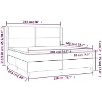 vidaXL Lit boxspring avec matelas noir 200x200 cm tissu
