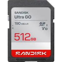 SanDisk Ultra Go (512 Go, SDXC, U3, UHS-I), Carte mémoire, Noir, Rouge, Gris