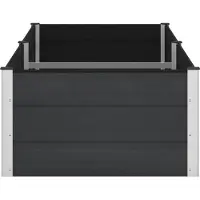 vidaXL , jardinière surélevée noire, 250 x 100 x 54 cm, en WPC et aluminium