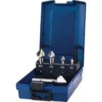 TECWERK Jeu d’embouts à chanfreiner DIN 335 C 90 degr. 6,3-25 mm HSS 5 pièces coffret en plastique (6,3-25mm)