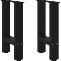 vidaXL Pieds de table basse noirs 2 pcs. 28x(42-43) cm acier