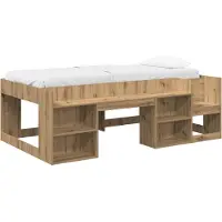 vidaXL Lits d'enfant avec rangement, chêne Artisan, 90 x 200 cm