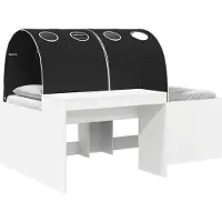 vidaXL Lit avec tunnel, 4 pièces, blanc et noir, en bois composite