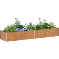 vidaXL Lit surélevé brun clair 320 x 80 x 45 cm Acier galvanisé