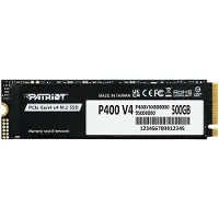 Patriot Memory P400VP500GM28H SSD P400 V4, 500Go, M.2 2280 PCIe Gen 4x4, 6200/5200 MB/s, noir, dissipateur thermique (P400VP500GM28H)