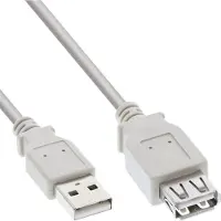 InLine Câble USB 2.0 A mâle / A femelle, rallonge, beige, 1 m