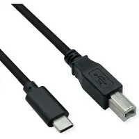 Roline Câble USB 2.0 type C, C - B, ST/ST, noir, 1,8 m