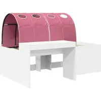 vidaXL Lit avec tunnel, 3 pièces, blanc et rose, en bois composite