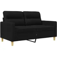 vidaXL Canapé à 2 places Noir 120 cm Tissu