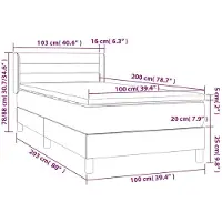 vidaXL Lit boxspring avec matelas noir 100x200 cm velours