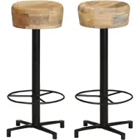 vidaXL Tabouret de bar 2 pcs. 76 cm Mango bois massif