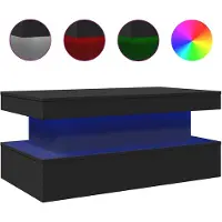 vidaXL Table basse avec lampes LED Noir 90x50x40 cm