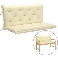 vidaXL Coussin de banc de jardin blanc crème tissu oxford