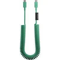 Native Union , câble spiralé USB-C vers USB-C 60 W, 2,4 m, série POP, recharge rapide, vert