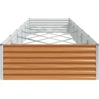vidaXL Lit surélevé brun clair 582 x 100 x 36 cm Acier galvanisé