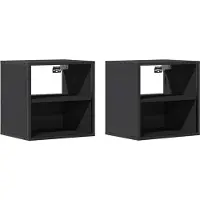 vidaXL Tables de chevet murales 2 pcs noir 40x31x39,5 cm