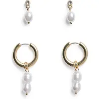 Pieces Boucles d'oreilles 'PCPULINA' or / transparent / blanc perle