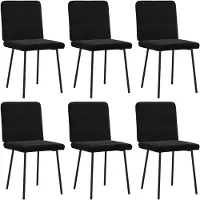 vidaXL Chaises de salle à manger 6 pcs. noir velours