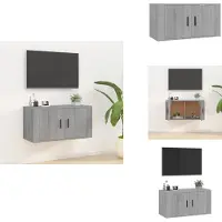 vidaXL Armoire TV murale Gris Sonoma 80x34,5x40 cm - Meuble TV