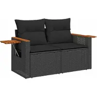 vidaXL Ensemble de canapé de jardin 10 pcs Noir Poly-Rotin