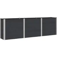 vidaXL Jardinière surélevée noire, 300 x 50 x 91 cm, en WPC et en aluminium