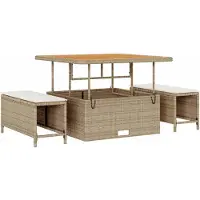 vidaXL Ensemble de canapés de jardin , 8 pièces, 7 places, beige et crème