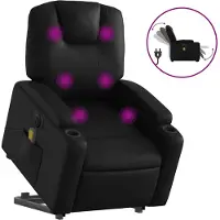 vidaXL Fauteuil de massage avec releveur électrique noir similicuir