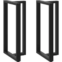 vidaXL Pieds de table de bar en T 2 pcs. noir 60x35x(110-111) cm acier