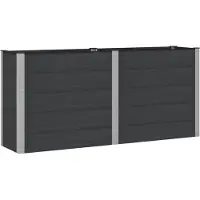 Syfax Jardinière surélevée Noir 200 x 50 x 91 cm