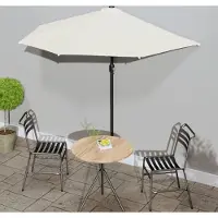Prolenta Maison Exclusive - Parasol de balcon avec mât en aluminium couleur sable, 270 x 144 cm, demi-rond