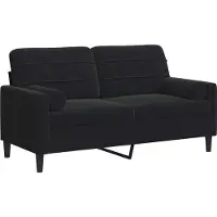vidaXL Canapé 2 places avec oreillers décoratifs noir 140 cm velours