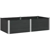 vidaXL , jardinière surélevée noire, 200 x 100 x 54 cm, en WPC et aluminium