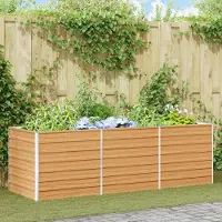 Prolenta Maison Exclusive - Potager surélevé marron clair 240 x 80 x 77 cm en acier galvanisé