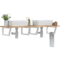 vidaXL Etagère de lavabo murale acier et acacia - miroir de salle de bain 3302794